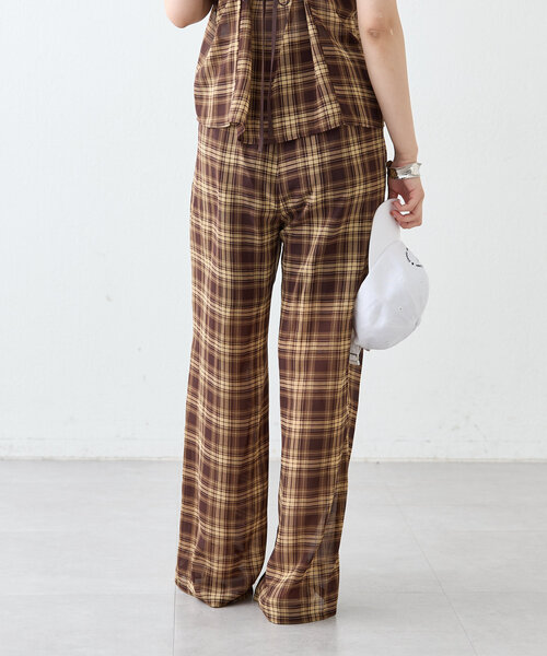 mystic(ミスティック)の「チェックイージーパンツ(その他パンツ・レディース・ブラウン/ネイビー・1/2)」の7枚目の写真