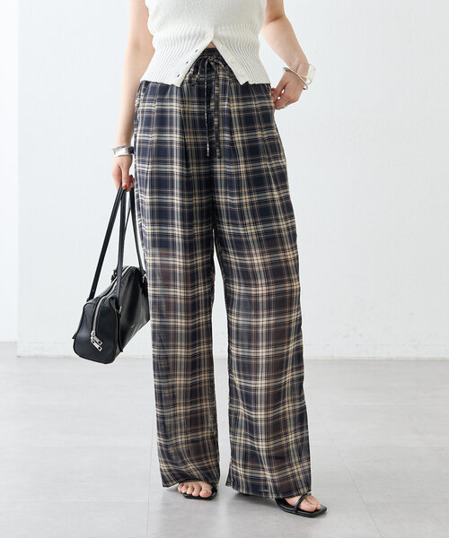 mystic(ミスティック)の「チェックイージーパンツ(その他パンツ・レディース・ブラウン/ネイビー・1/2)」の9枚目の写真