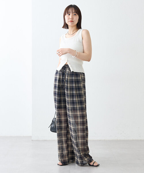 mystic(ミスティック)の「チェックイージーパンツ(その他パンツ・レディース・ブラウン/ネイビー・1/2)」の15枚目の写真
