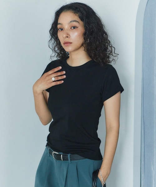 LIENCOEUR(リアンクール)の「ベーシックコンパクトTシャツ(Tシャツ/カットソー・レディース・ホワイト/グレー/ブラック・FREE)」の21枚目の写真