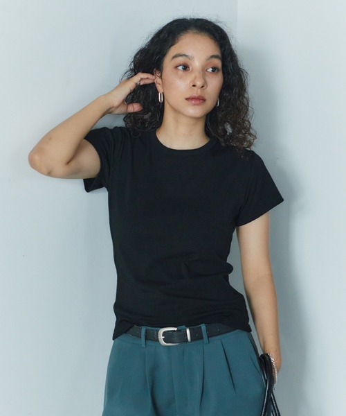 LIENCOEUR(リアンクール)の「ベーシックコンパクトTシャツ(Tシャツ/カットソー・レディース・ホワイト/グレー/ブラック・FREE)」の22枚目の写真