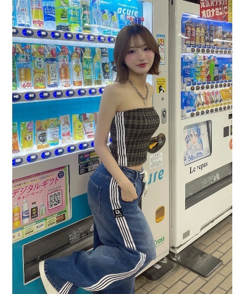 リメイクライクチェックベアトップ（その他トップス）｜Darich