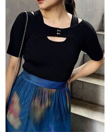 MURUA | フロントホックレイヤードハーフニット(ニット/セーター)