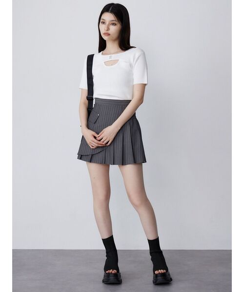 MURUA(ムルーア)の「フロントホックレイヤードハーフニット(ニット/セーター・レディース・その他1/ブルー/ブラック/ホワイト・FREE)」の6枚目の写真