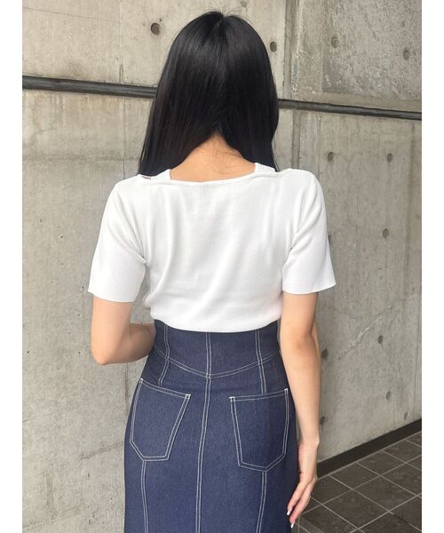 MURUA(ムルーア)の「フロントホックレイヤードハーフニット(ニット/セーター・レディース・その他1/ブルー/ブラック/ホワイト・FREE)」の21枚目の写真