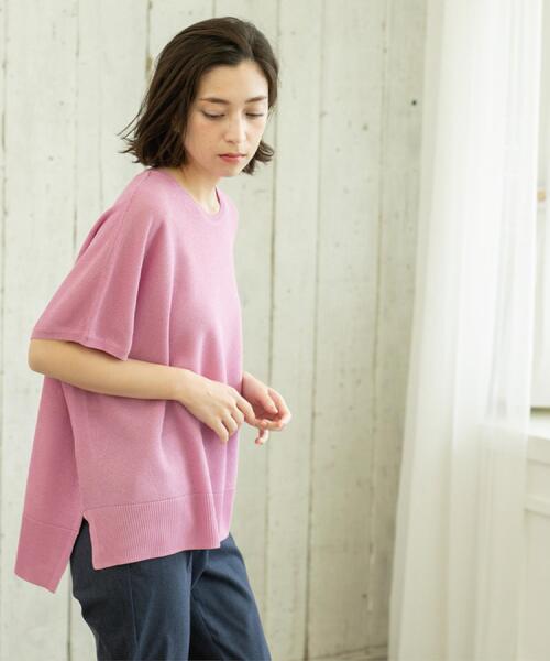 OPAQUE.CLIP(オペークドットクリップ)の「《5色展開/S-LLサイズ》リラクシーメッシュニット【洗濯機洗い可】(ニット/セーター・レディース・ブラック/ピンク/グリーン/ホワイト/ライトグレー・36/38/40/42)」の22枚目の写真