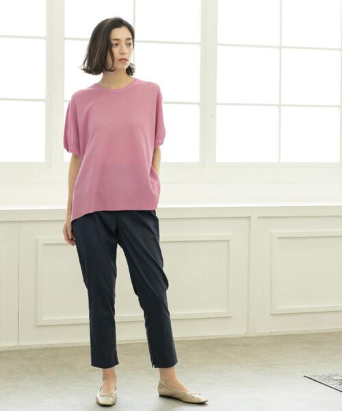 OPAQUE.CLIP(オペークドットクリップ)の「《5色展開/S-LLサイズ》リラクシーメッシュニット【洗濯機洗い可】(ニット/セーター・レディース・ブラック/ピンク/グリーン/ホワイト/ライトグレー・36/38/40/42)」の19枚目の写真