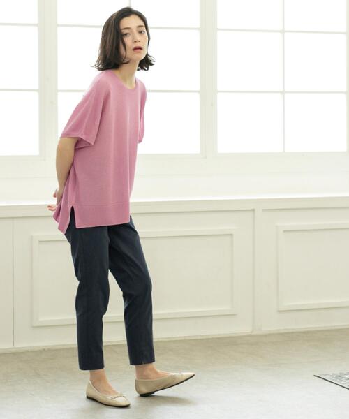 OPAQUE.CLIP(オペークドットクリップ)の「《5色展開/S-LLサイズ》リラクシーメッシュニット【洗濯機洗い可】(ニット/セーター・レディース・ブラック/ピンク/グリーン/ホワイト/ライトグレー・36/38/40/42)」の17枚目の写真