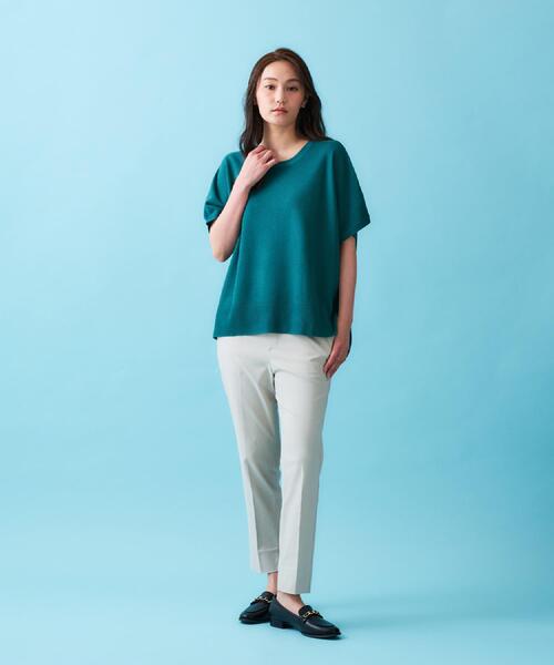 OPAQUE.CLIP(オペークドットクリップ)の「《5色展開/S-LLサイズ》リラクシーメッシュニット【洗濯機洗い可】(ニット/セーター・レディース・ブラック/ピンク/グリーン/ホワイト/ライトグレー・36/38/40/42)」の14枚目の写真