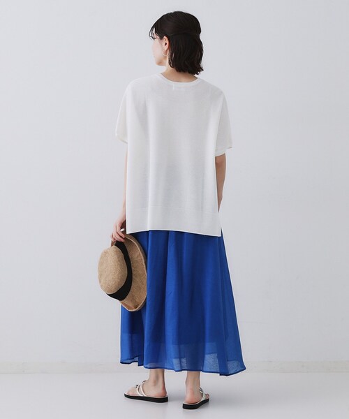 OPAQUE.CLIP(オペークドットクリップ)の「《5色展開/S-LLサイズ》リラクシーメッシュニット【洗濯機洗い可】(ニット/セーター・レディース・ブラック/ピンク/グリーン/ホワイト/ライトグレー・36/38/40/42)」の10枚目の写真