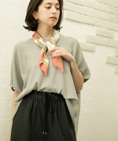 OPAQUE.CLIP(オペークドットクリップ)の「《5色展開/S-LLサイズ》リラクシーメッシュニット【洗濯機洗い可】(ニット/セーター・レディース・ブラック/ピンク/グリーン/ホワイト/ライトグレー・36/38/40/42)」の3枚目の写真