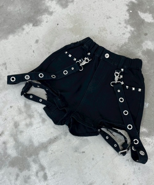 REFLEM/レフレム』サスペンダー付きデニムショーツ（デニムパンツ