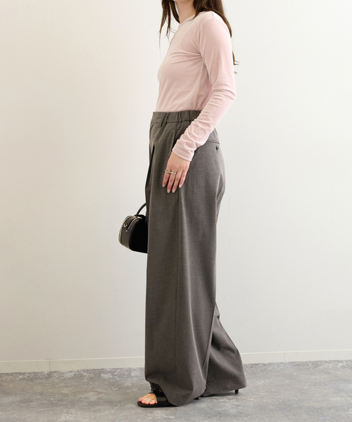 U by SPICK&SPAN（ユーバイスピックアンドスパン）の「《追加2》2WAYトロタックイージーワイド（スラックス・レディース・チャコールグレー/ブラック・36/38）」の8枚目の写真