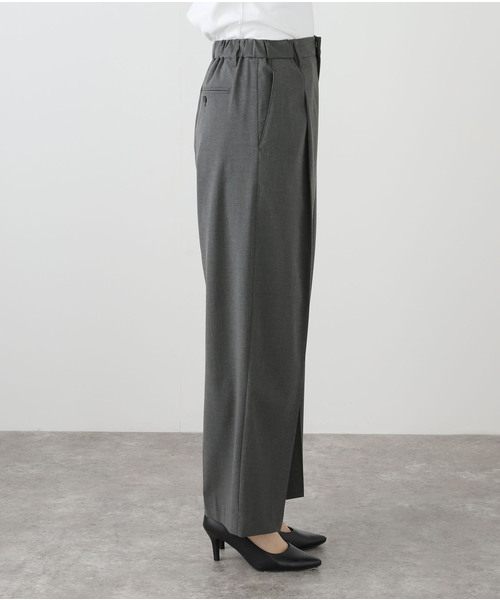 U by SPICK&SPAN（ユーバイスピックアンドスパン）の「《追加2》2WAYトロタックイージーワイド（スラックス・レディース・チャコールグレー/ブラック・36/38）」の13枚目の写真