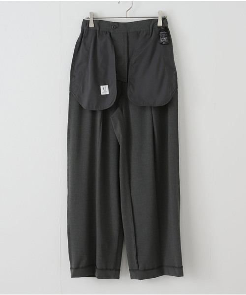 U by SPICK&SPAN（ユーバイスピックアンドスパン）の「《追加2》2WAYトロタックイージーワイド（スラックス・レディース・チャコールグレー/ブラック・36/38）」の19枚目の写真