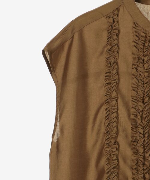 le.coeur blanc（ルクールブラン）の「《手洗い可能》シルキーローンフロントフリルフレンチブラウス（シャツ/ブラウス・レディース・ブラウン/チャコールグレー・38）」の20枚目の写真