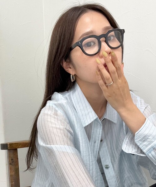 fredy emue（フレディエミュ）の「【haruセレクト】ブラック太フレームメガネ（メガネ・レディース・ブラック・FREE）」の3枚目の写真