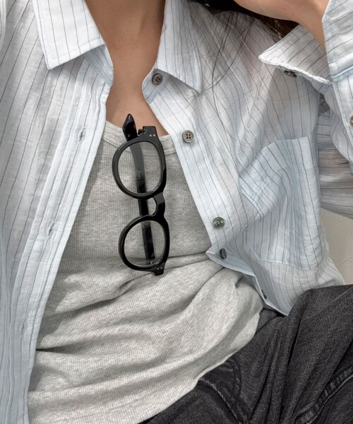 fredy emue（フレディエミュ）の「【haruセレクト】ブラック太フレームメガネ（メガネ・レディース・ブラック・FREE）」の4枚目の写真