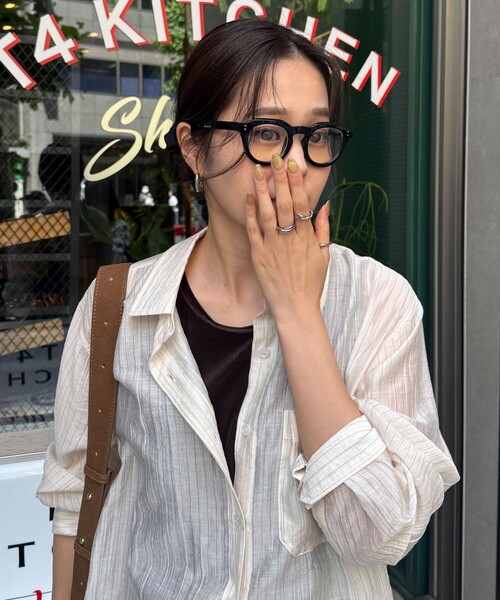 fredy emue（フレディエミュ）の「【haruセレクト】ブラック太フレームメガネ（メガネ・レディース・ブラック・FREE）」の5枚目の写真