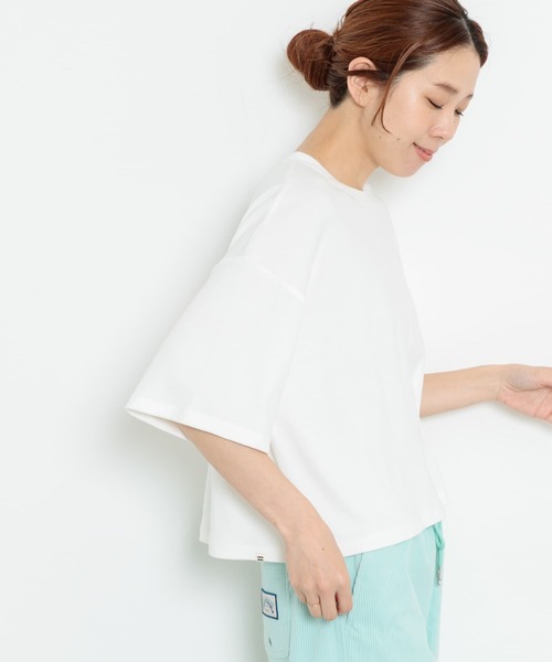 BILLABONG(ビラボン)の「BILLABONG スプレーアーチルーズクロップドリブTシャツ(Tシャツ/カットソー・レディース・スミクロ/ホワイト系その他・MEDIUM)」の11枚目の写真