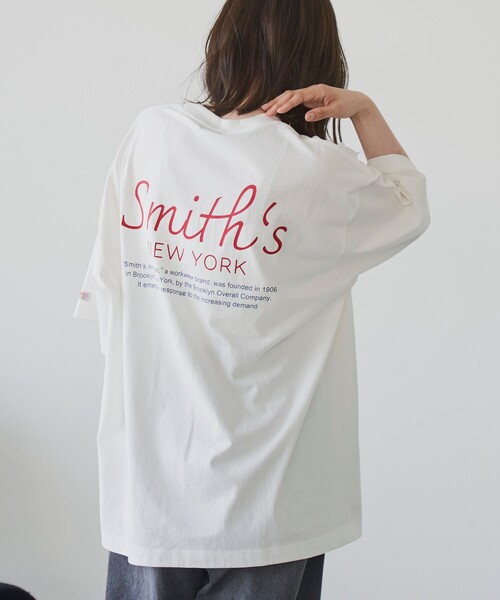 SMITH(スミス)の「SMITH’S(スミス)別注NYプリントTシャツ(Tシャツ/カットソー・メンズ・ダークグリーン/ホワイト/ベージュ/ブラック・S/XL/L/M)」の1枚目の写真