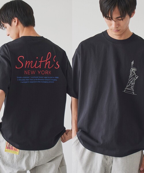 SMITH(スミス)の「SMITH’S(スミス)別注NYプリントTシャツ(Tシャツ/カットソー・メンズ・ダークグリーン/ホワイト/ベージュ/ブラック・S/XL/L/M)」の2枚目の写真