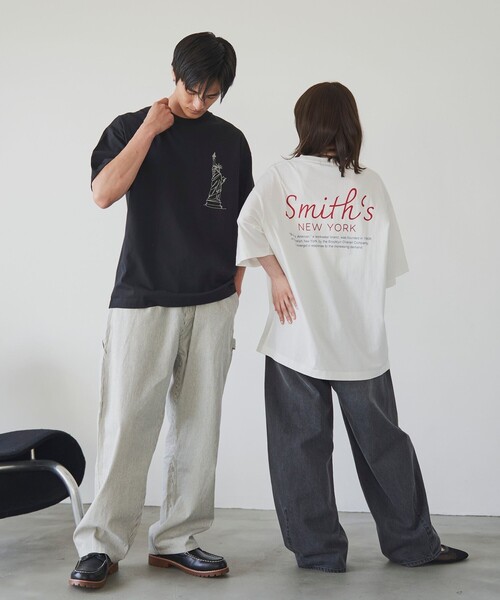 SMITH(スミス)の「SMITH’S(スミス)別注NYプリントTシャツ(Tシャツ/カットソー・メンズ・ダークグリーン/ホワイト/ベージュ/ブラック・S/XL/L/M)」の6枚目の写真