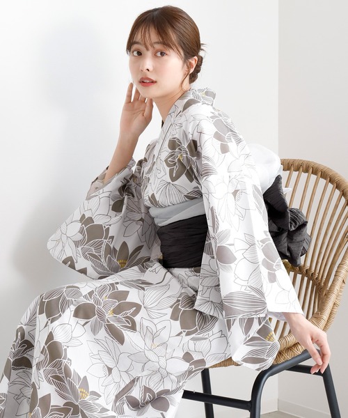 浴衣 レディース 2点セット 二部式 セパレート 兵児帯 km06 セール】二部式浴衣 セパレート 浴衣 セット 兵児帯 2点