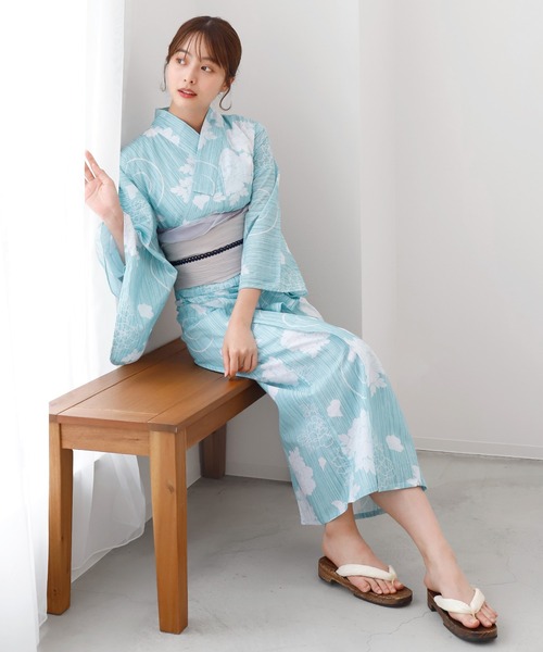浴衣セット 二部式浴衣 セパレート KYOETSU 1人で簡単着付け 【 セパレート浴衣 豪華4点セット 二部