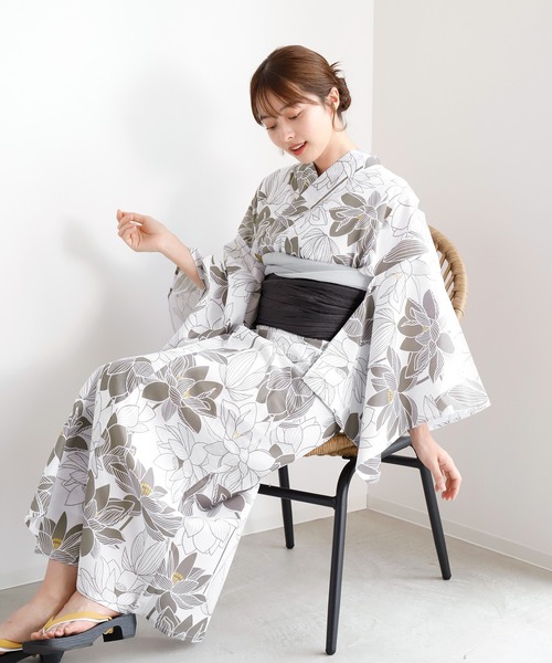 浴衣 レディース 2点セット 二部式 セパレート 兵児帯 ki05 二部式セパレート浴衣セット しわ兵児帯 レディース 2点セット