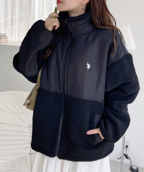 U.S. POLO ASSN.(ユーエスポロアッスン)の「【U.S. POLO ASSN】ボアフリースジャケット(ブルゾン・レディース・ネイビー/カーキ/ブラック/アイボリー・L/M)」の11枚目の写真