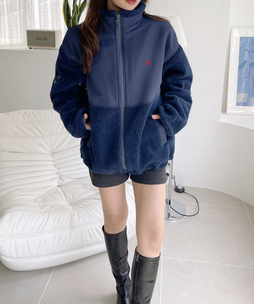 U.S. POLO ASSN.(ユーエスポロアッスン)の「【U.S. POLO ASSN】ボアフリースジャケット(ブルゾン・レディース・ネイビー/カーキ/ブラック/アイボリー・L/M)」の17枚目の写真