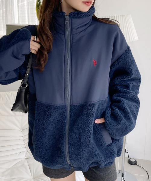 U.S. POLO ASSN.(ユーエスポロアッスン)の「【U.S. POLO ASSN】ボアフリースジャケット(ブルゾン・レディース・ネイビー/カーキ/ブラック/アイボリー・L/M)」の15枚目の写真
