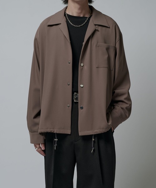 Lui's（ルイス）の「コーチシャツブルゾン（シャツ/ブラウス・メンズ・グレイッシュベージュ/ブラック・M/S）」の2枚目の写真