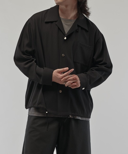 Lui's（ルイス）の「コーチシャツブルゾン（シャツ/ブラウス・メンズ・グレイッシュベージュ/ブラック・M/S）」の3枚目の写真