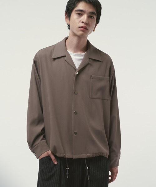 Lui's（ルイス）の「コーチシャツブルゾン（シャツ/ブラウス・メンズ・グレイッシュベージュ/ブラック・M/S）」の14枚目の写真