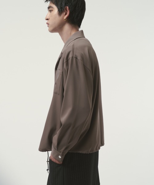 Lui's（ルイス）の「コーチシャツブルゾン（シャツ/ブラウス・メンズ・グレイッシュベージュ/ブラック・M/S）」の15枚目の写真