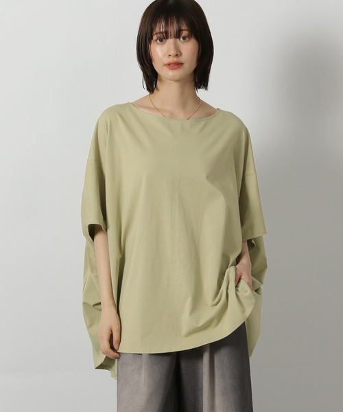 LAKOLE(ラコレ)の「シルケットドルマン半袖T / 576254(Tシャツ/カットソー・レディース・オフホワイト/ブラック/サンドグレー/ライトグリーン・FREE)」の4枚目の写真