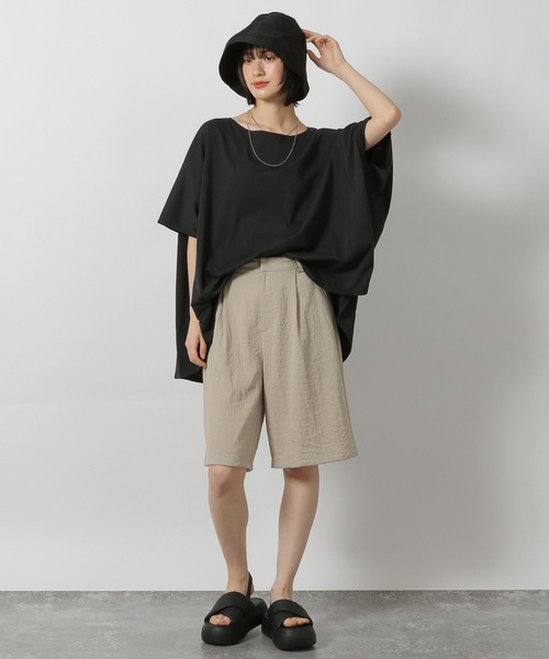 LAKOLE(ラコレ)の「シルケットドルマン半袖T / 576254(Tシャツ/カットソー・レディース・オフホワイト/ブラック/サンドグレー/ライトグリーン・FREE)」の10枚目の写真