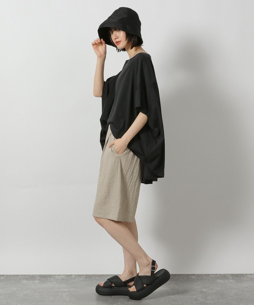 LAKOLE(ラコレ)の「シルケットドルマン半袖T / 576254(Tシャツ/カットソー・レディース・オフホワイト/ブラック/サンドグレー/ライトグリーン・FREE)」の11枚目の写真