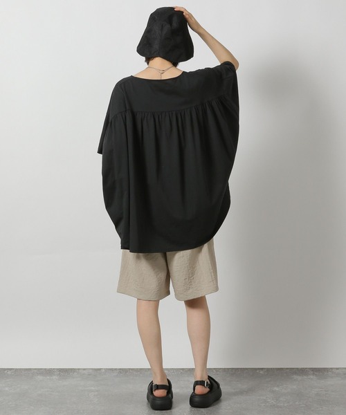 LAKOLE(ラコレ)の「シルケットドルマン半袖T / 576254(Tシャツ/カットソー・レディース・オフホワイト/ブラック/サンドグレー/ライトグリーン・FREE)」の12枚目の写真