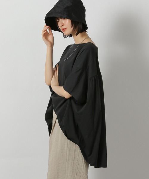 LAKOLE(ラコレ)の「シルケットドルマン半袖T / 576254(Tシャツ/カットソー・レディース・オフホワイト/ブラック/サンドグレー/ライトグリーン・FREE)」の13枚目の写真