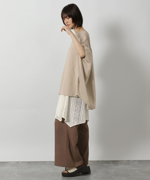 LAKOLE(ラコレ)の「シルケットドルマン半袖T / 576254(Tシャツ/カットソー・レディース・オフホワイト/ブラック/サンドグレー/ライトグリーン・FREE)」の17枚目の写真