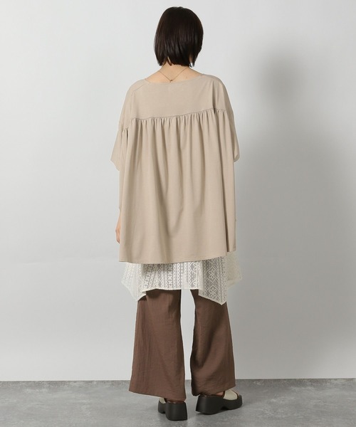 LAKOLE(ラコレ)の「シルケットドルマン半袖T / 576254(Tシャツ/カットソー・レディース・オフホワイト/ブラック/サンドグレー/ライトグリーン・FREE)」の18枚目の写真