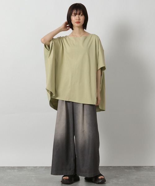 LAKOLE(ラコレ)の「シルケットドルマン半袖T / 576254(Tシャツ/カットソー・レディース・オフホワイト/ブラック/サンドグレー/ライトグリーン・FREE)」の21枚目の写真