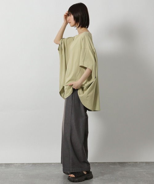 LAKOLE(ラコレ)の「シルケットドルマン半袖T / 576254(Tシャツ/カットソー・レディース・オフホワイト/ブラック/サンドグレー/ライトグリーン・FREE)」の22枚目の写真