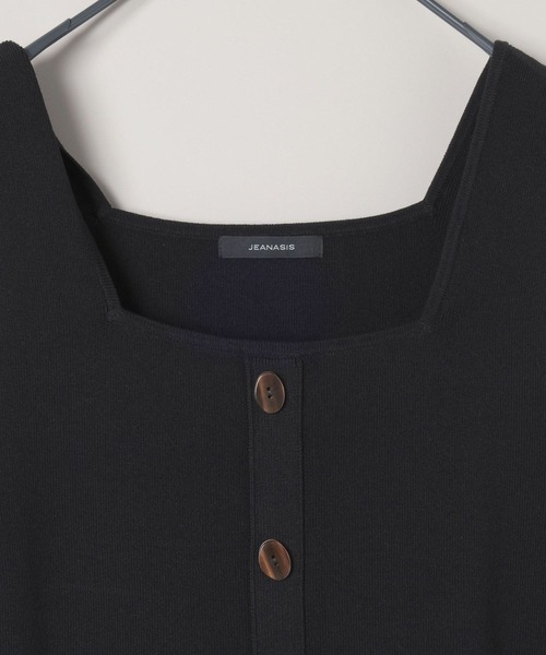 JEANASIS(ジーナシス)の「12Gペプラムニットアップ/572625(つなぎ/オールインワン・レディース・ブラック/ベージュ・FREE)」の3枚目の写真