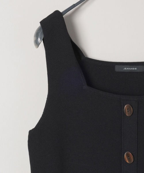 JEANASIS(ジーナシス)の「12Gペプラムニットアップ/572625(つなぎ/オールインワン・レディース・ブラック/ベージュ・FREE)」の4枚目の写真