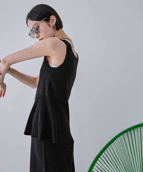 JEANASIS(ジーナシス)の「12Gペプラムニットアップ/572625(つなぎ/オールインワン・レディース・ブラック/ベージュ・FREE)」の18枚目の写真