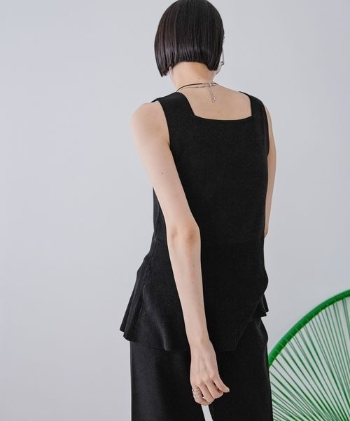 JEANASIS(ジーナシス)の「12Gペプラムニットアップ/572625(つなぎ/オールインワン・レディース・ブラック/ベージュ・FREE)」の19枚目の写真